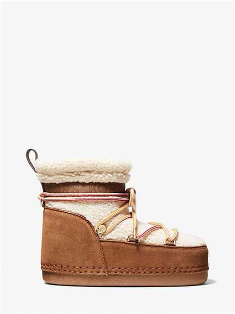 michael michael kors zelda sherpa and faux suede boot